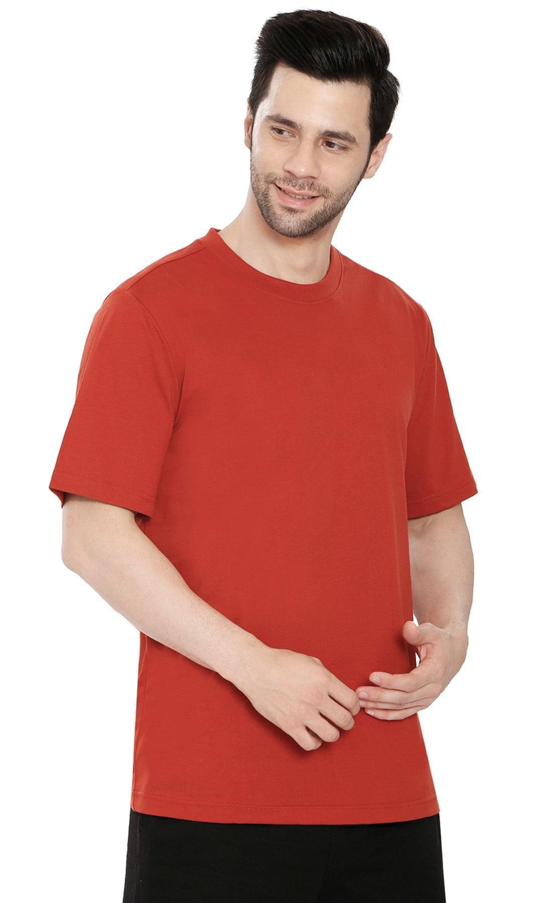Men’s Heavyweight Crew Neck T-Shirt – Short Sleeve Solid Color Tee with Relaxed Fit